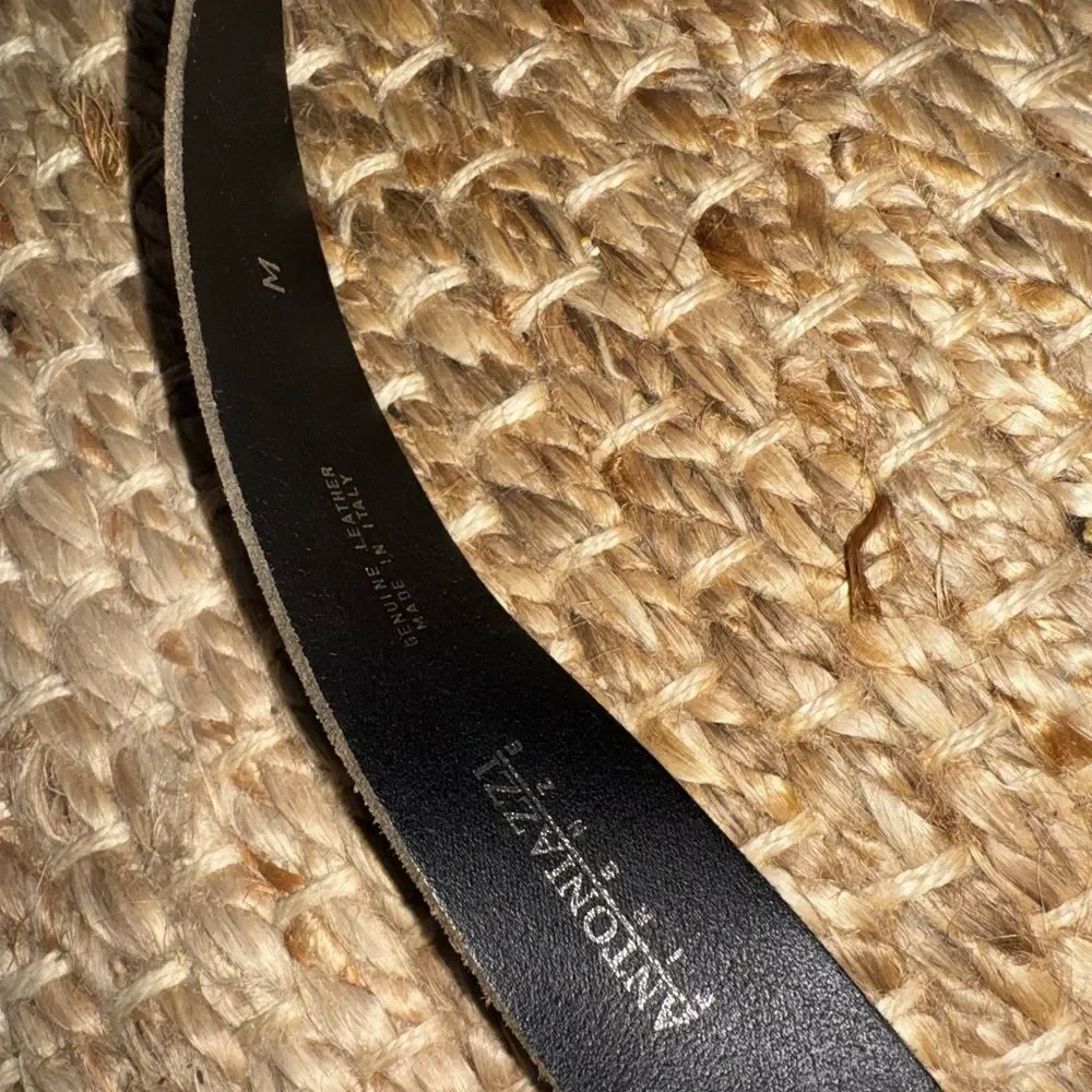 ANTONAZZI Firenze Italian Leather Belt M – Silver Floral Studded, Boho nwot